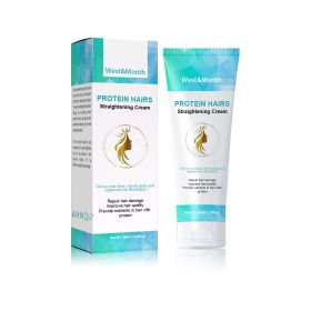 West&Month Protein Hair Straightening Cream, Non-straightening Long-lasting Styling Repair Damage Soft Cream