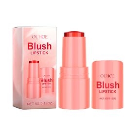 OUHOE Blush Lipstick, Natural Nude Light Long-Lasting Easy Color Blush Lip Gloss Stick