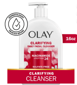 Olay Clarifying Face Wash, Facial Cleanser with Niacinamide, Fights Dryness in All Skin Types, 16 fl oz