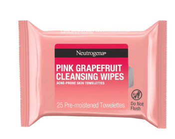 Neutrogena Oil-Free Facial Cleansing Wipes, Pink Grapefruit, 25 Ct