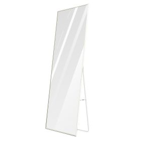 Full Length Mirror 63x18.9in Aluminum Alloy Wall Mirror Free Standing Floor Mirror Hanging Leaning Against Wall for Dressing Bedroom Living Room (Option: White)